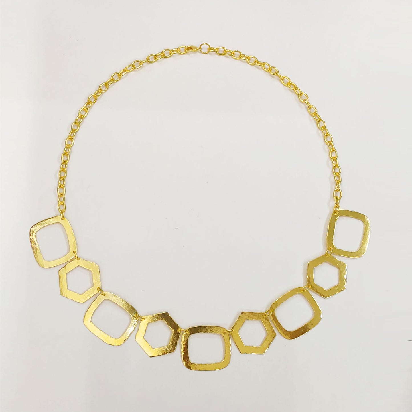 Hexagonal Square Statement Chain Necklace