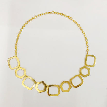 Hexagonal Square Statement Chain Necklace