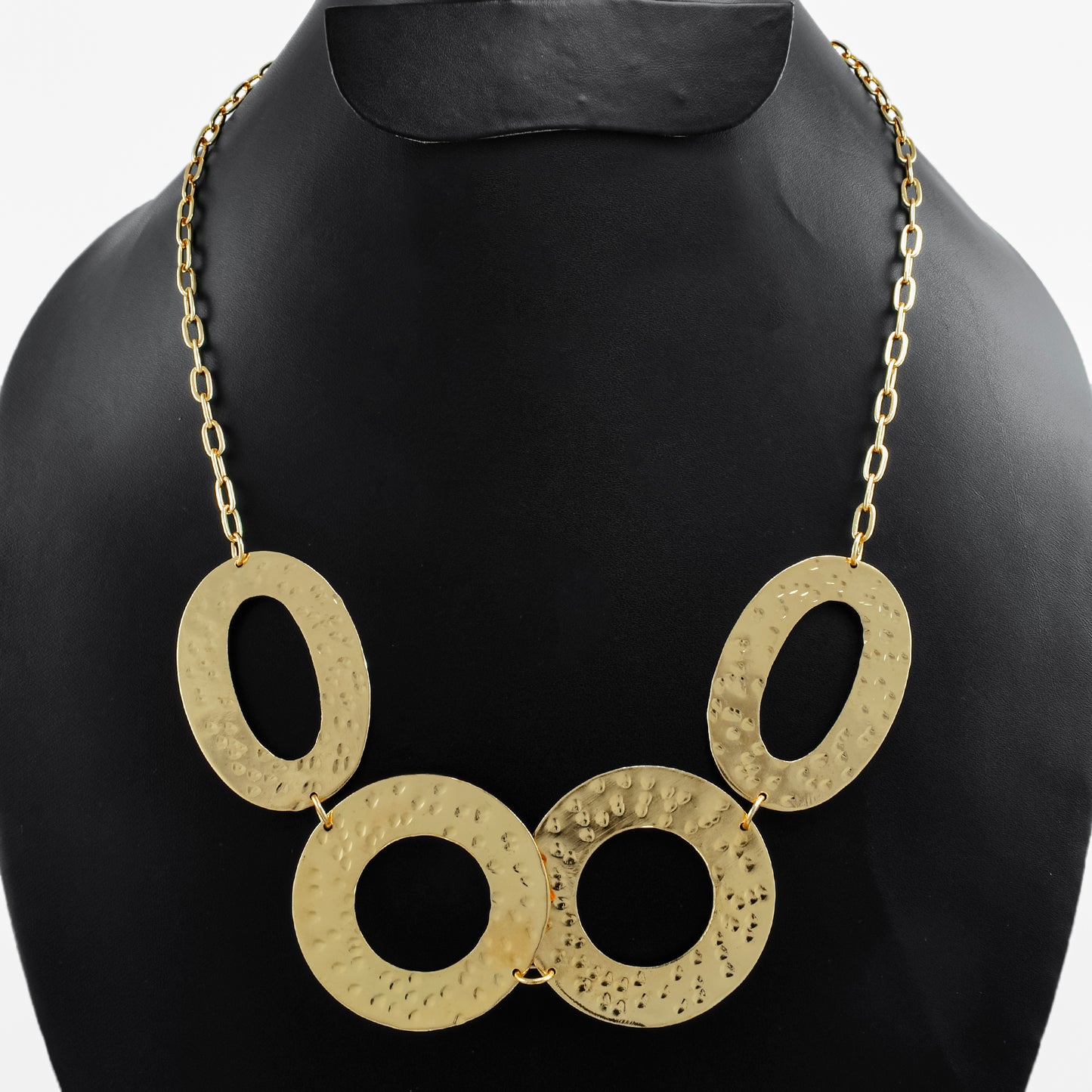 Oval Circle Statement Chain Necklace