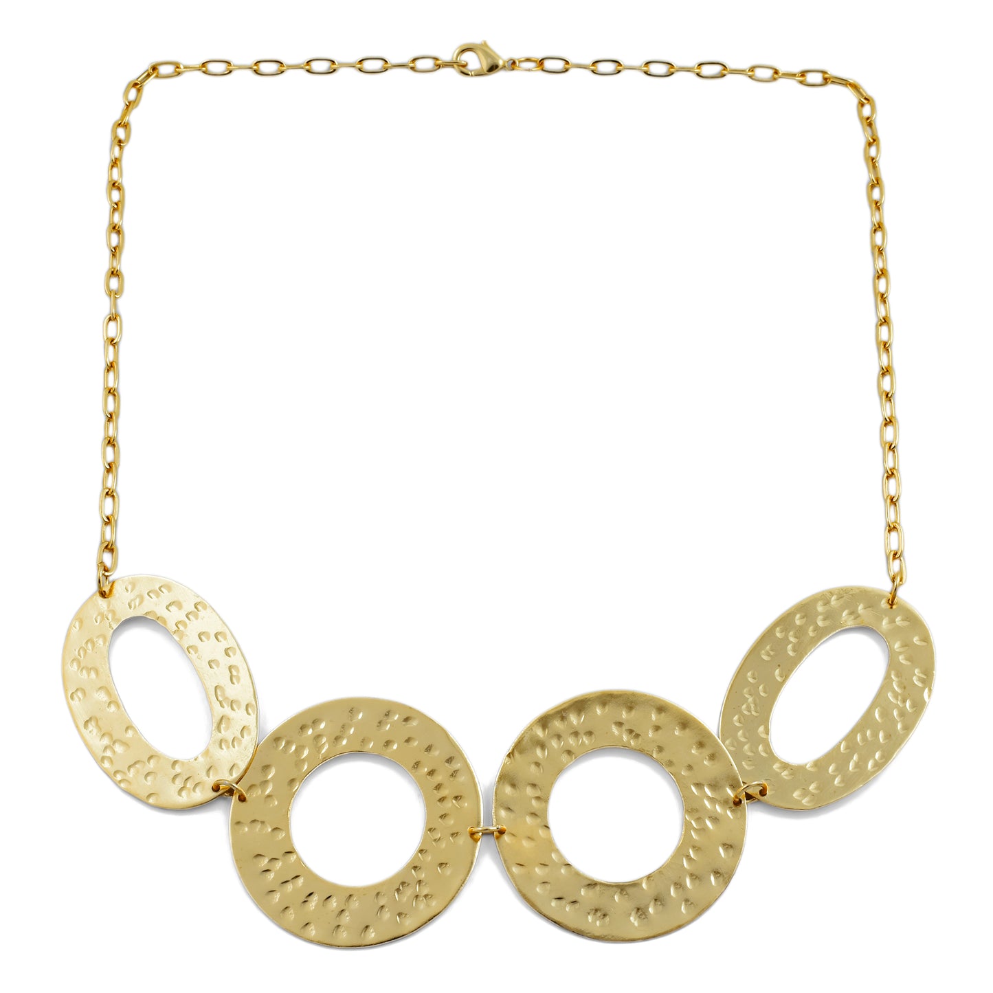 Oval Circle Statement Chain Necklace