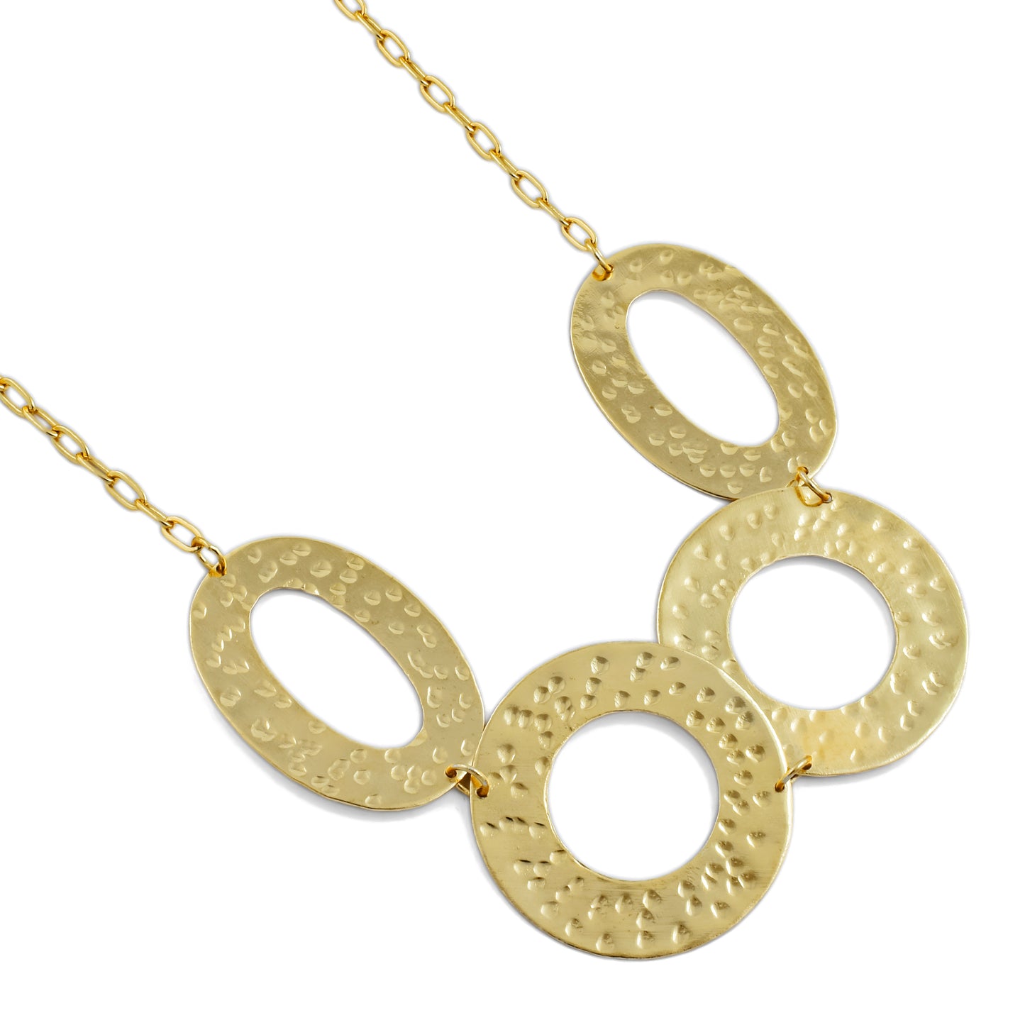 Oval Circle Statement Chain Necklace