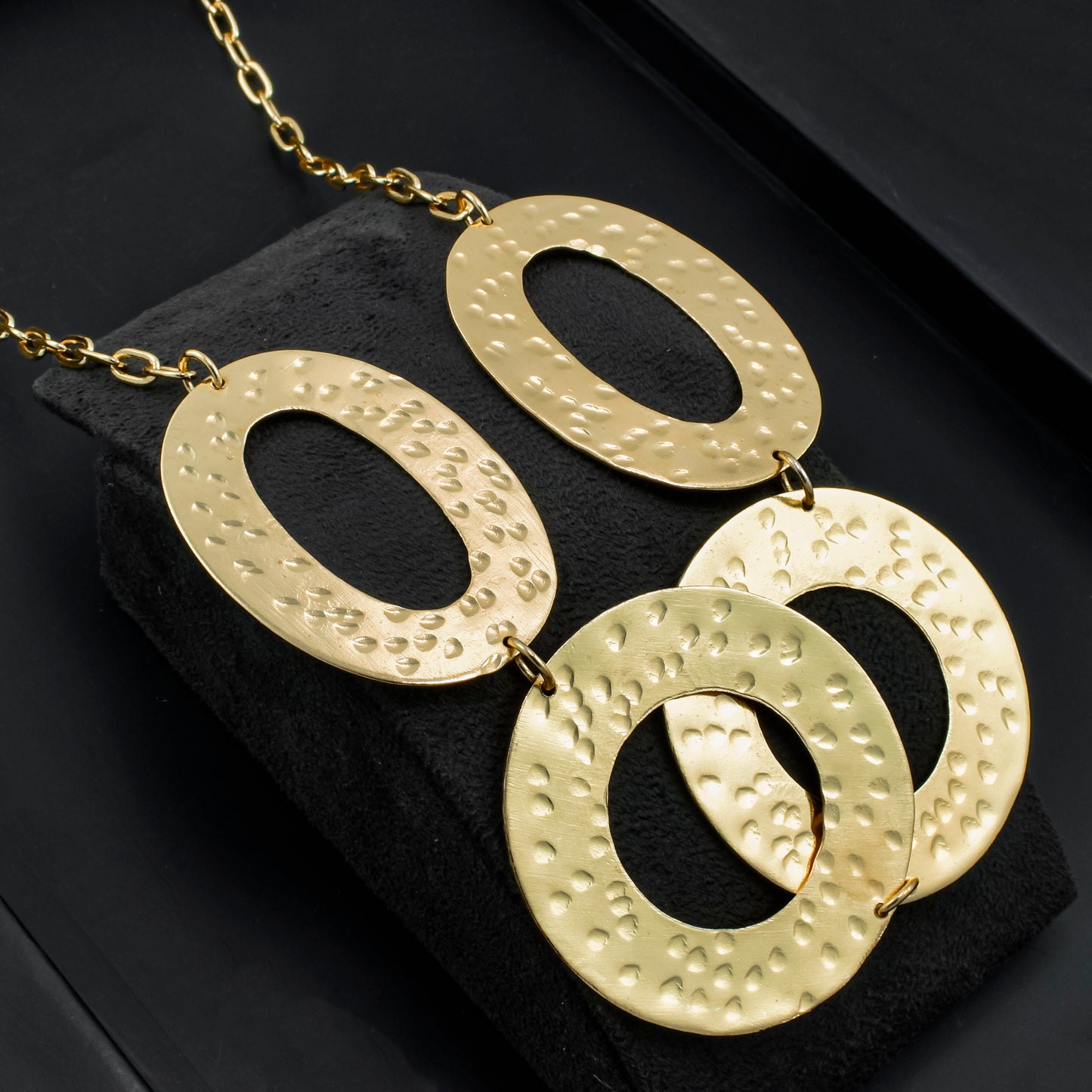 Oval Circle Statement Chain Necklace