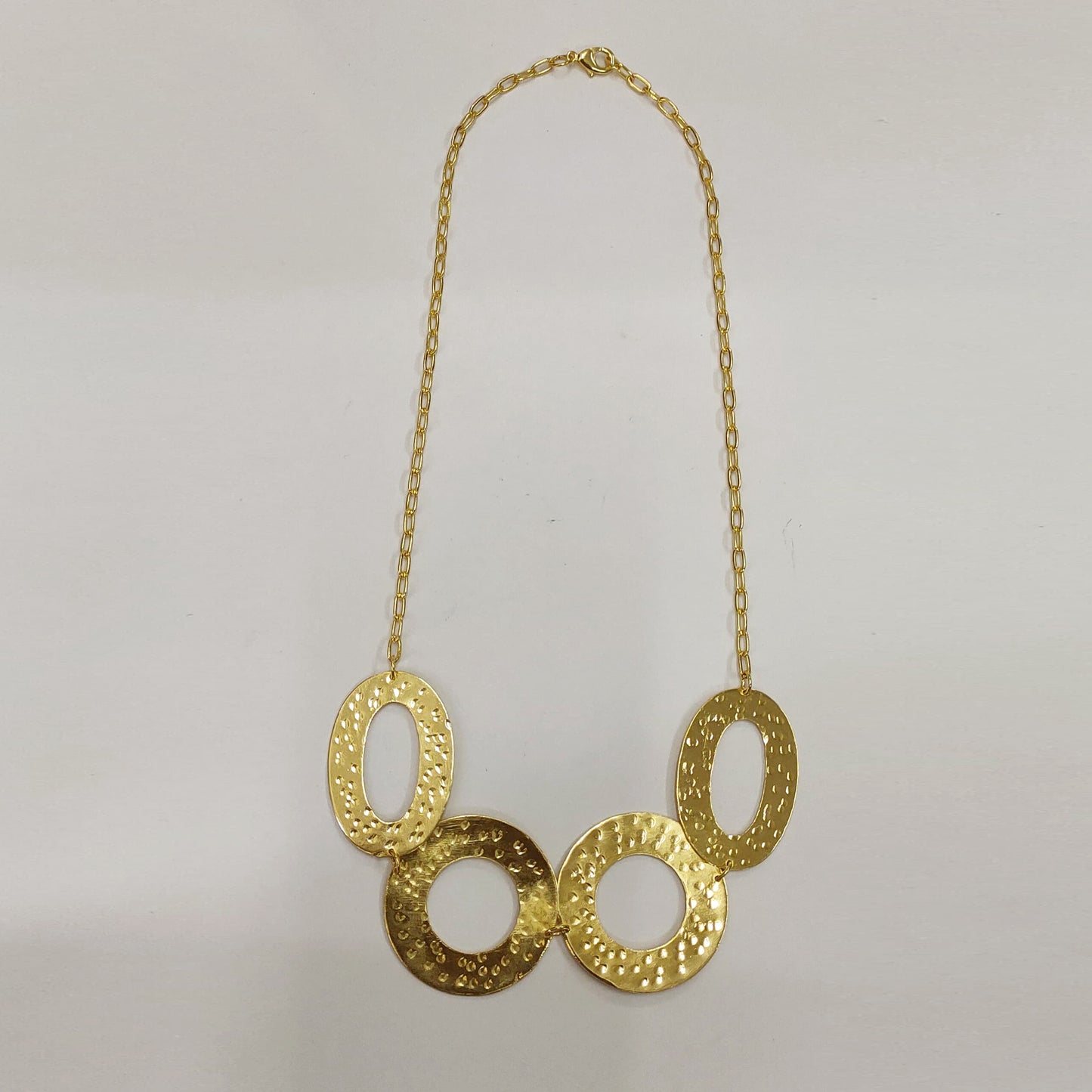 Oval Circle Statement Chain Necklace