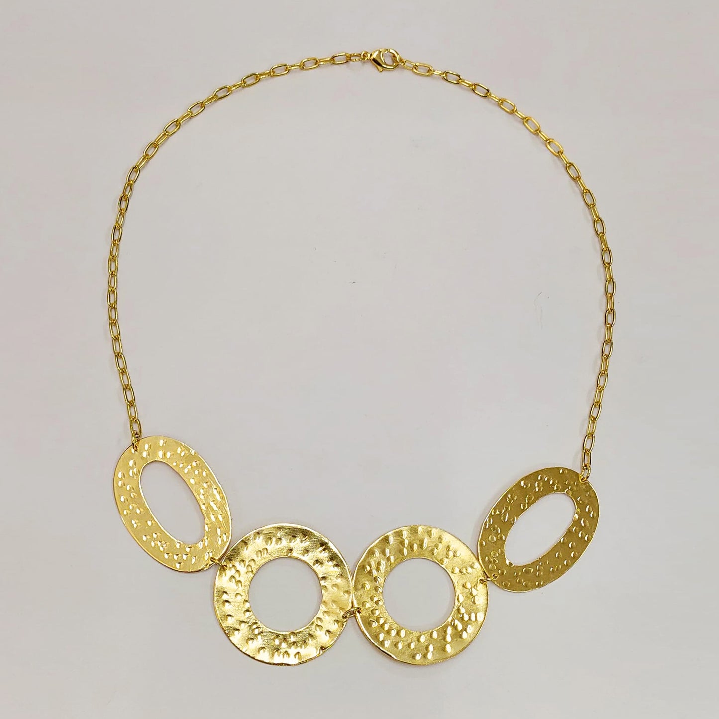 Oval Circle Statement Chain Necklace