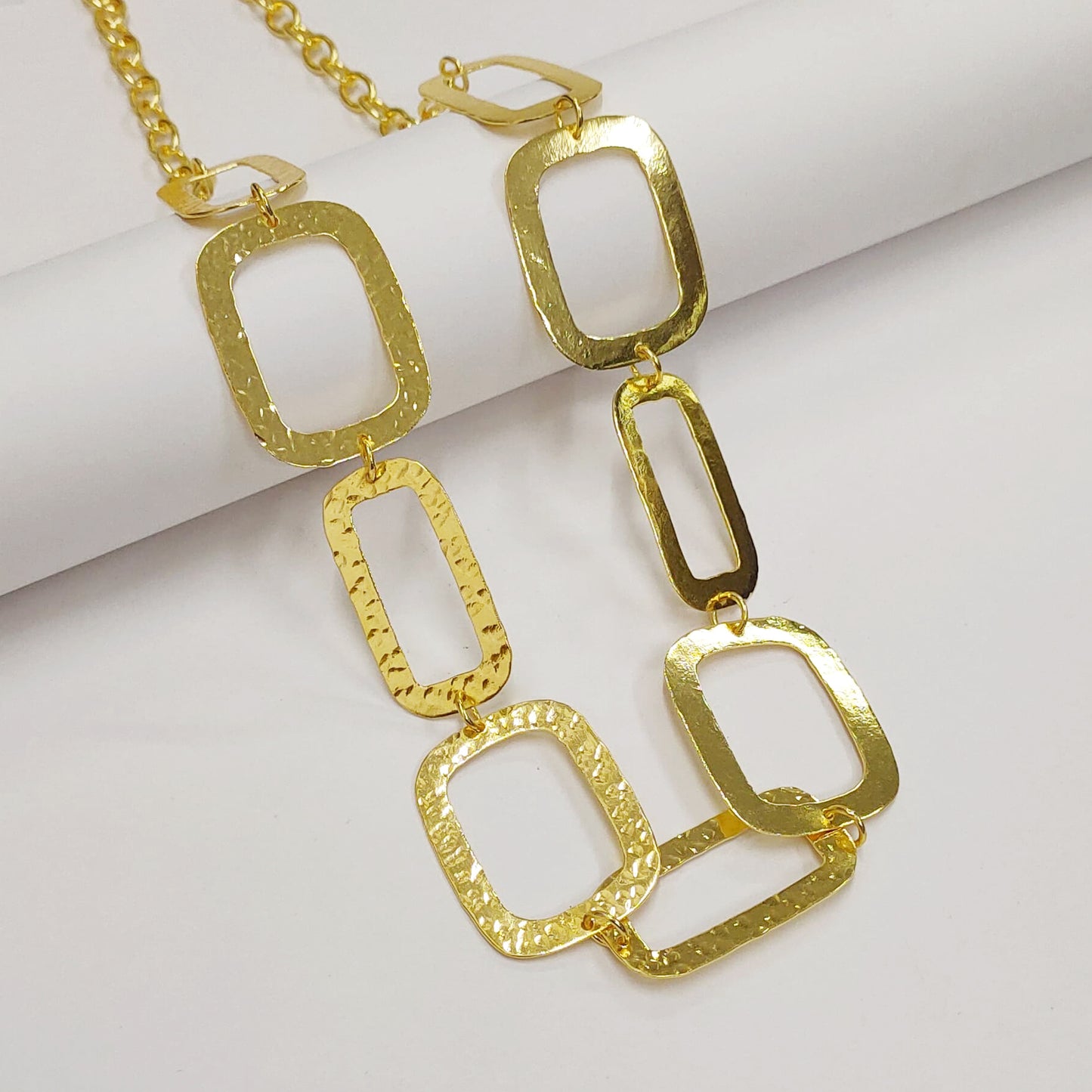 Rectangle Square Statement Chain Necklace