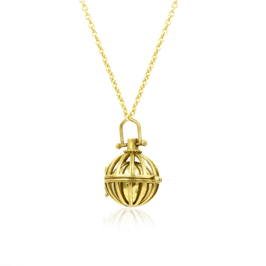 Planet In A Cage Locket Pendant