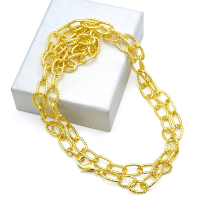 Textured Cable Link Chain Necklace
