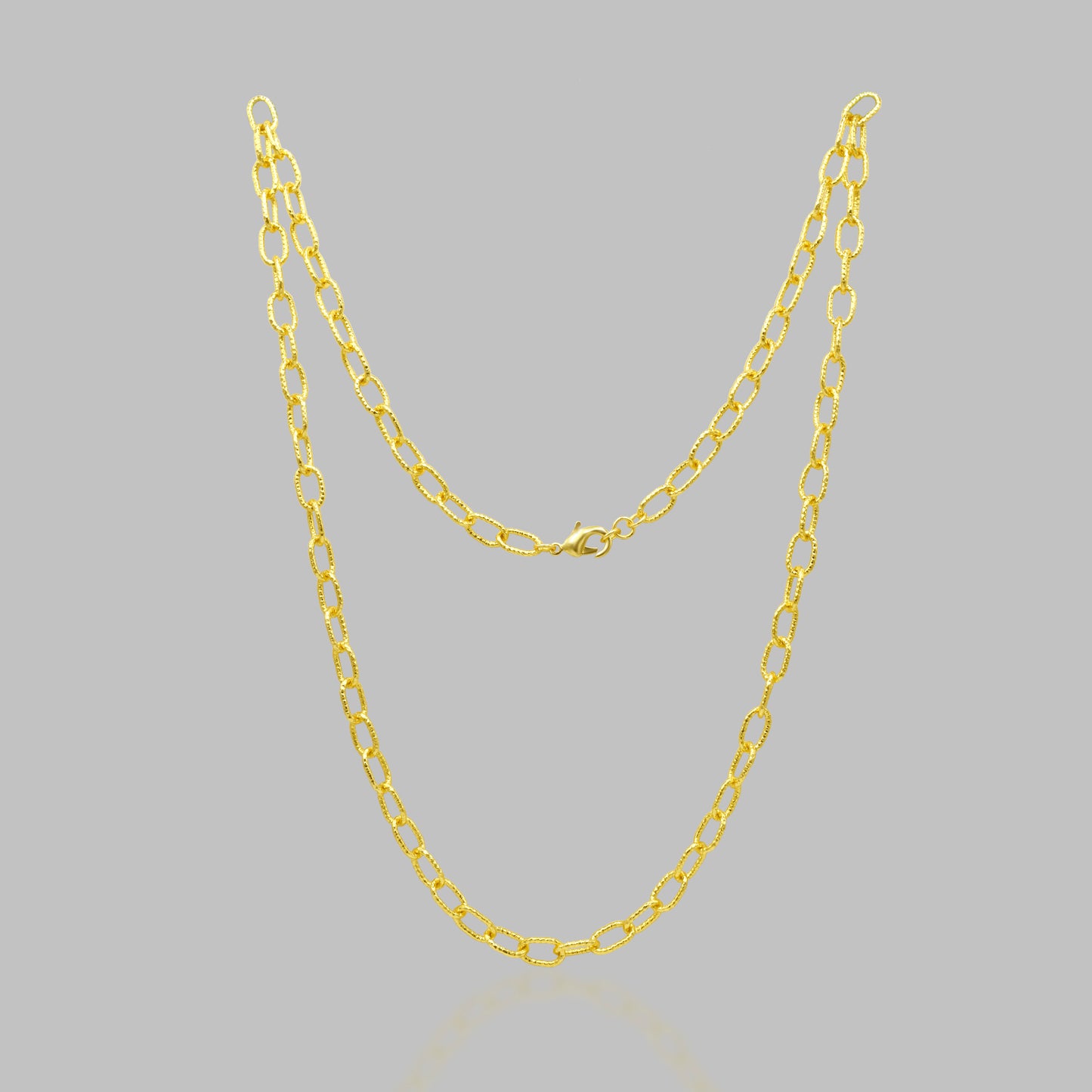 Textured Cable Link Chain Necklace