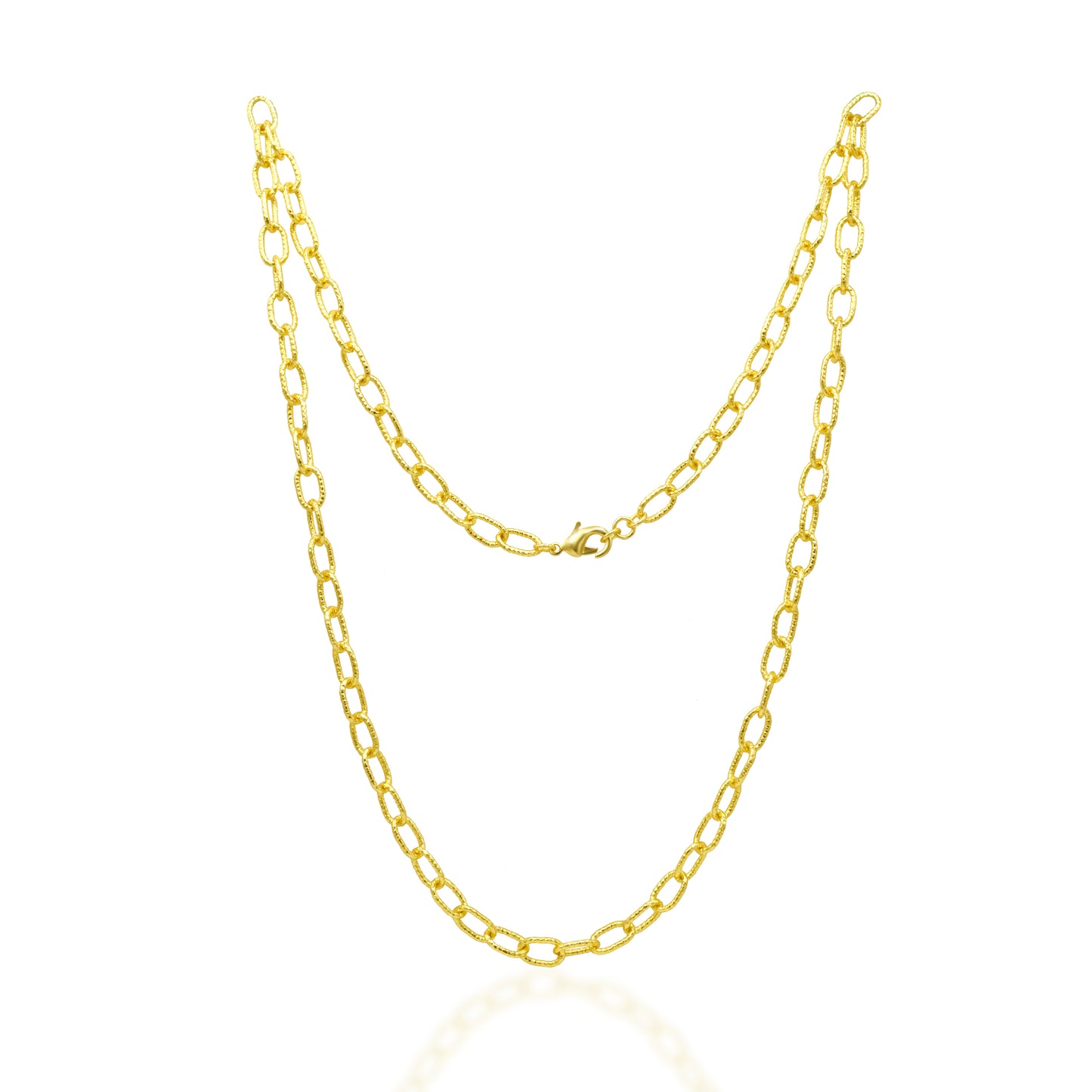 Textured Cable Link Chain Necklace