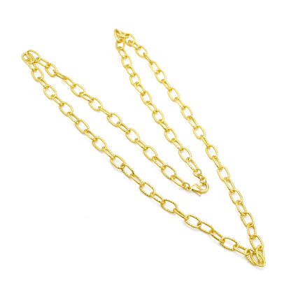 Textured Cable Link Chain Necklace