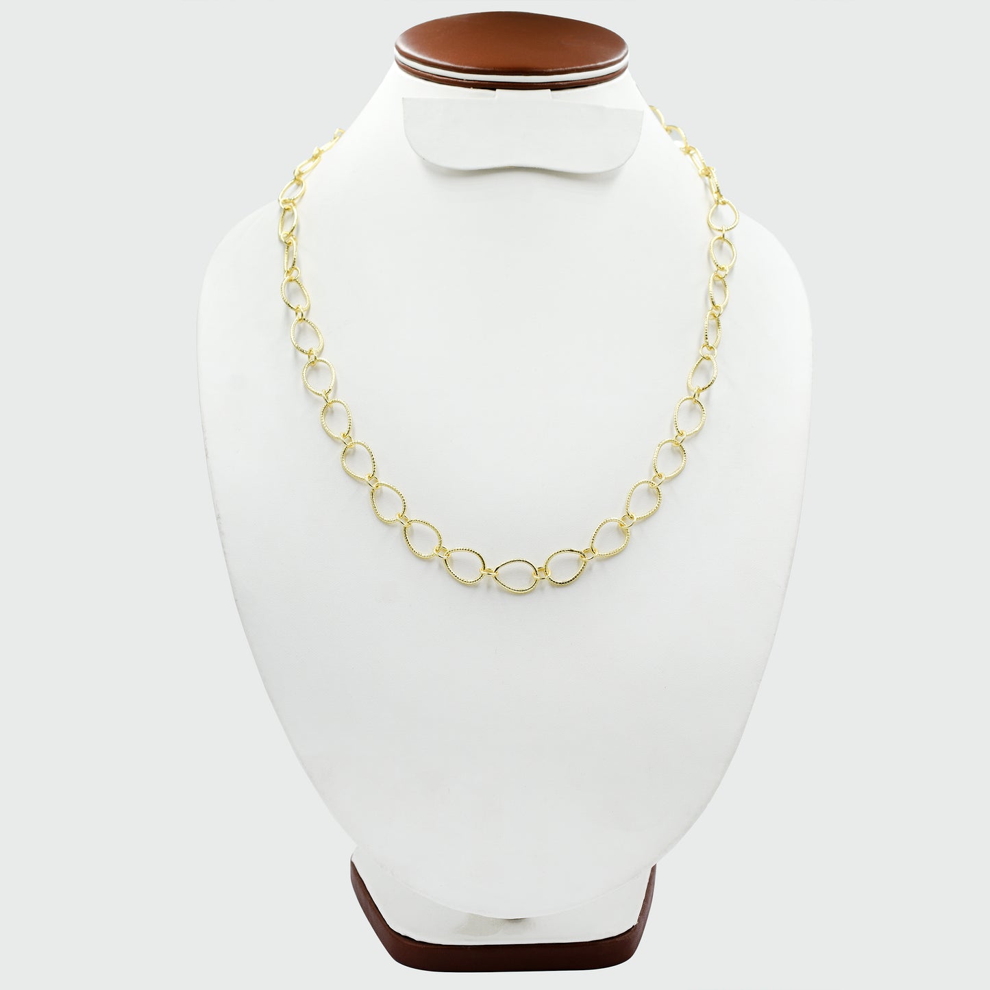 Textured Oval Link Chain Necklace