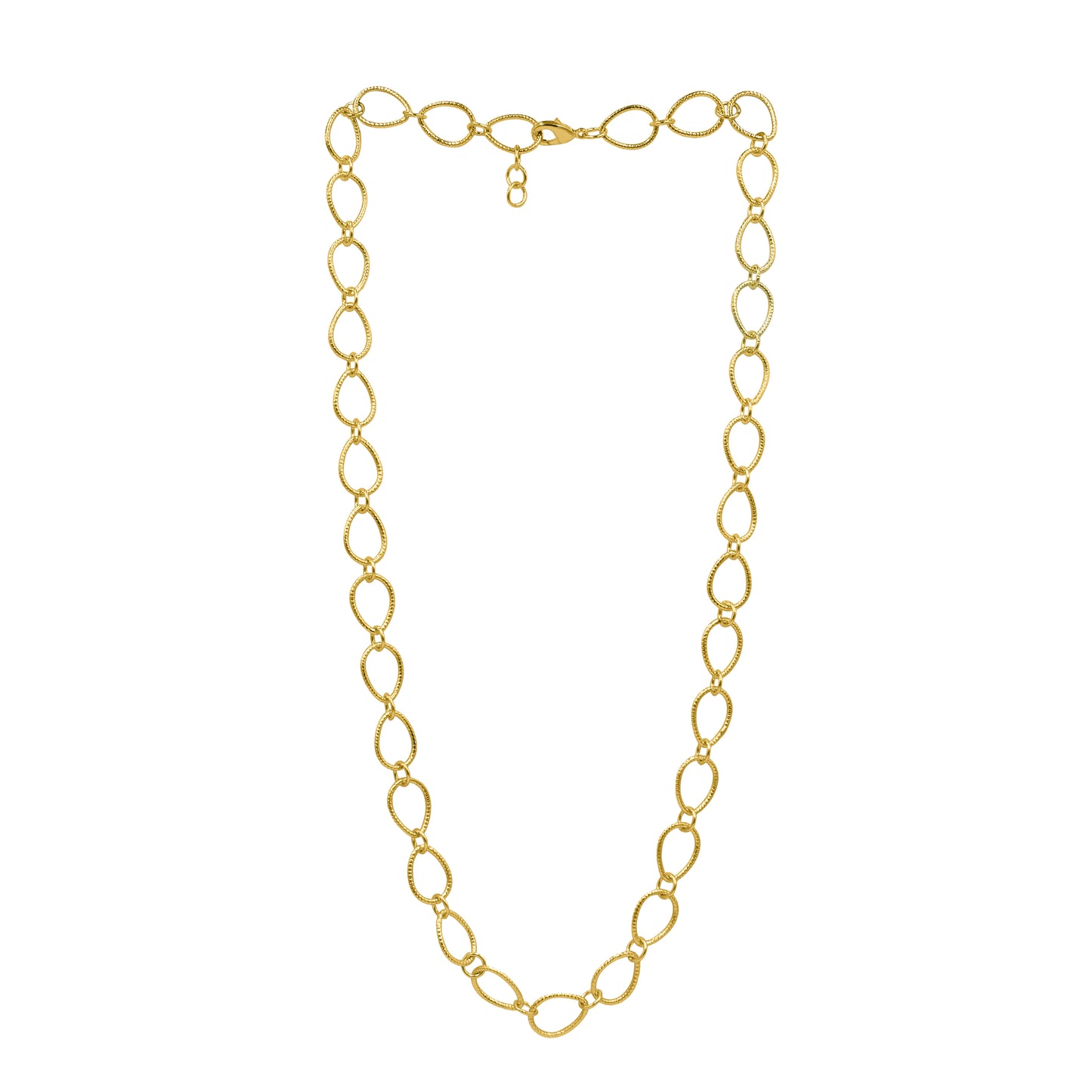 Textured Oval Link Chain Necklace