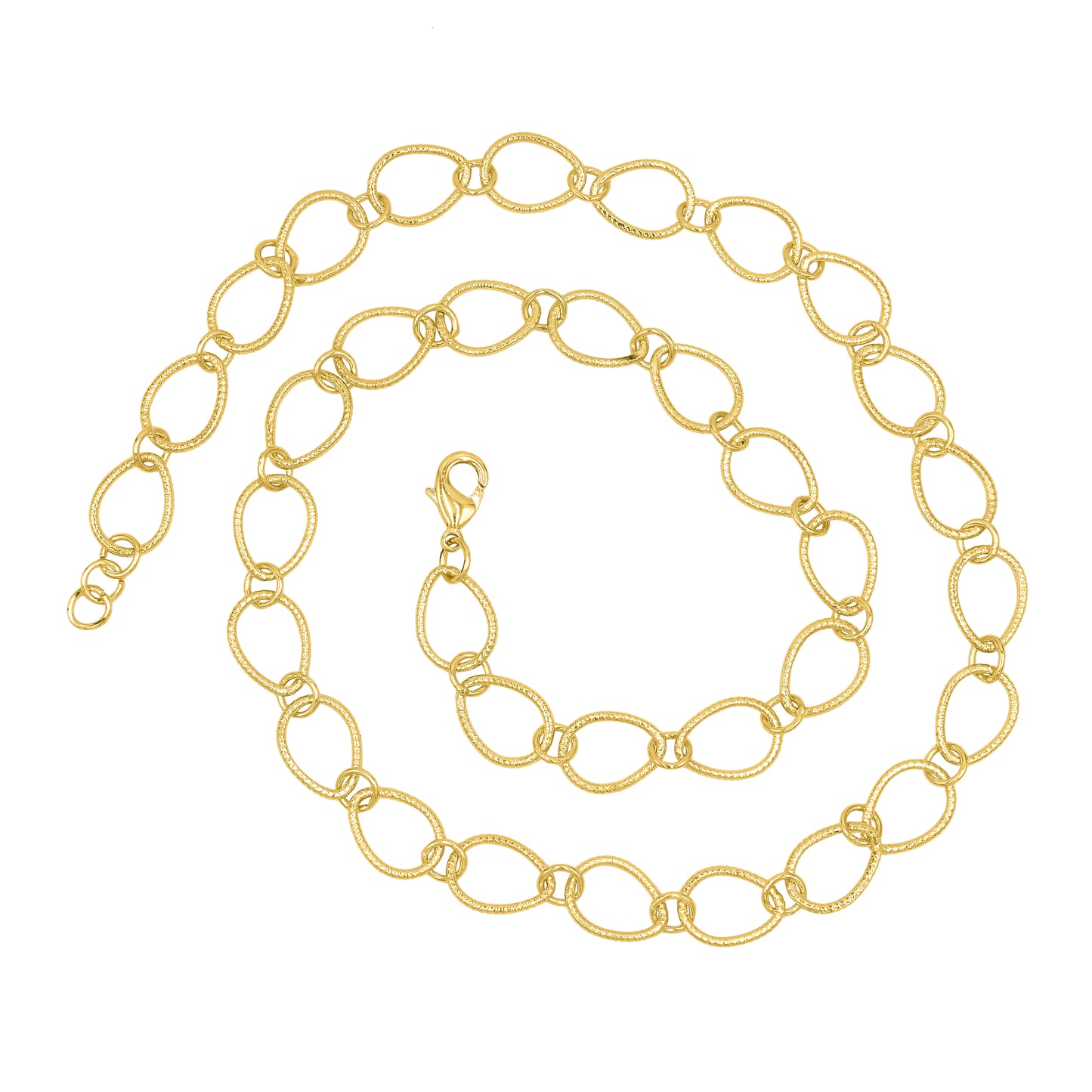 Textured Oval Link Chain Necklace