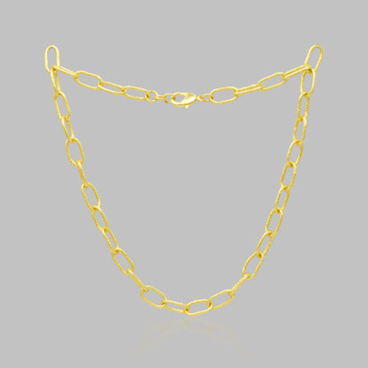 Textured Paperclip Link Chain Necklace