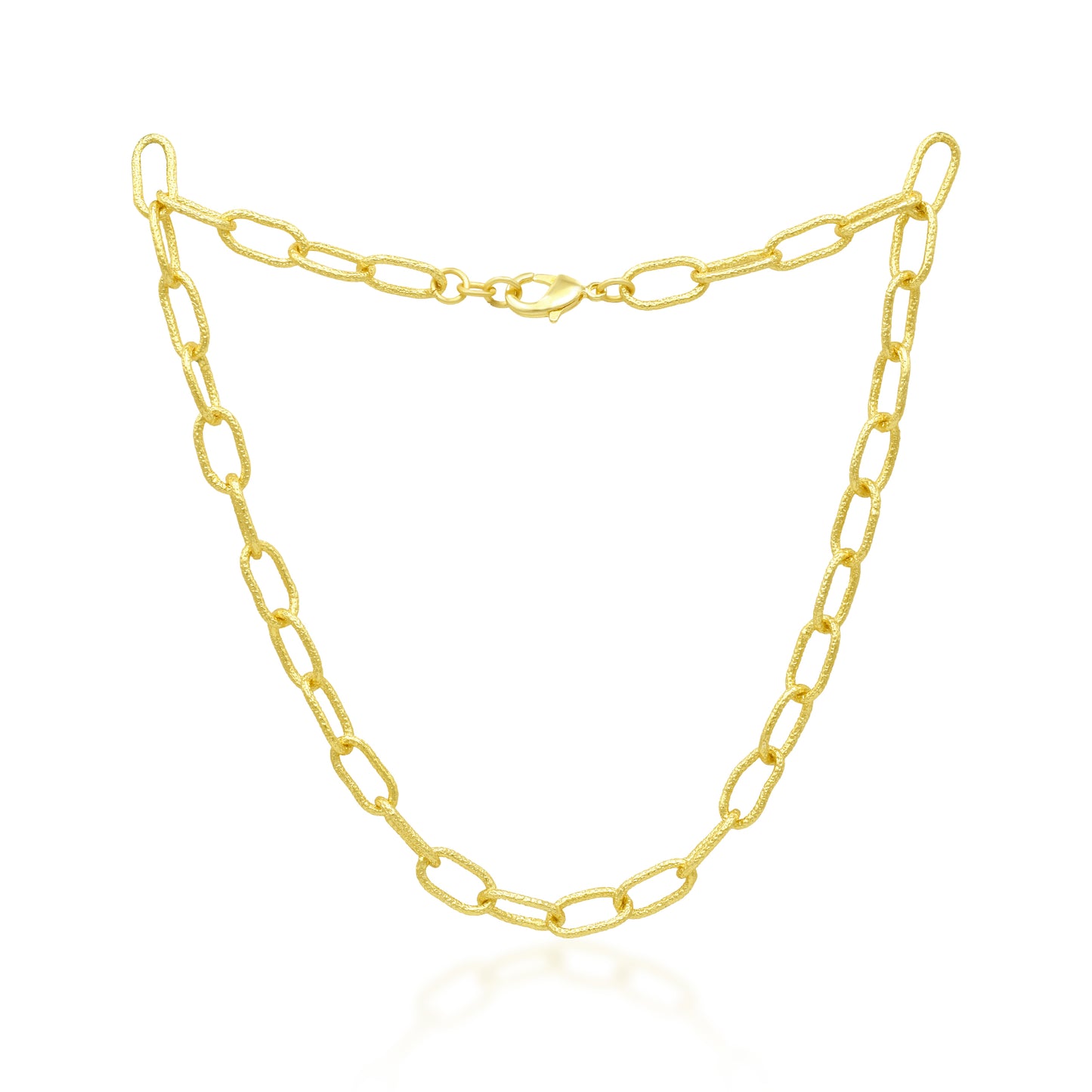 Textured Paperclip Link Chain Necklace