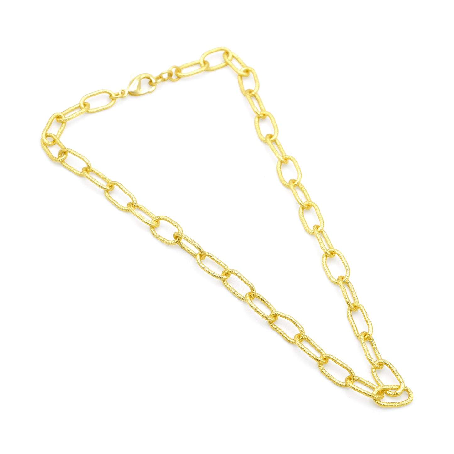 Textured Paperclip Link Chain Necklace