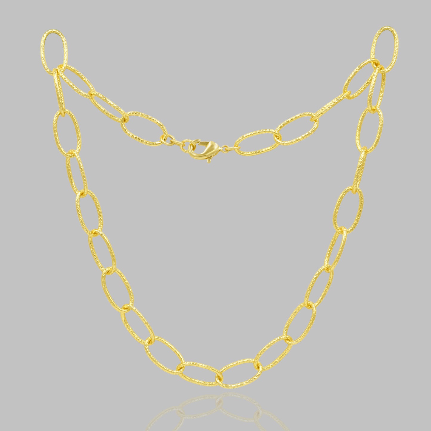 Textured Paperclip Link Chain Necklace