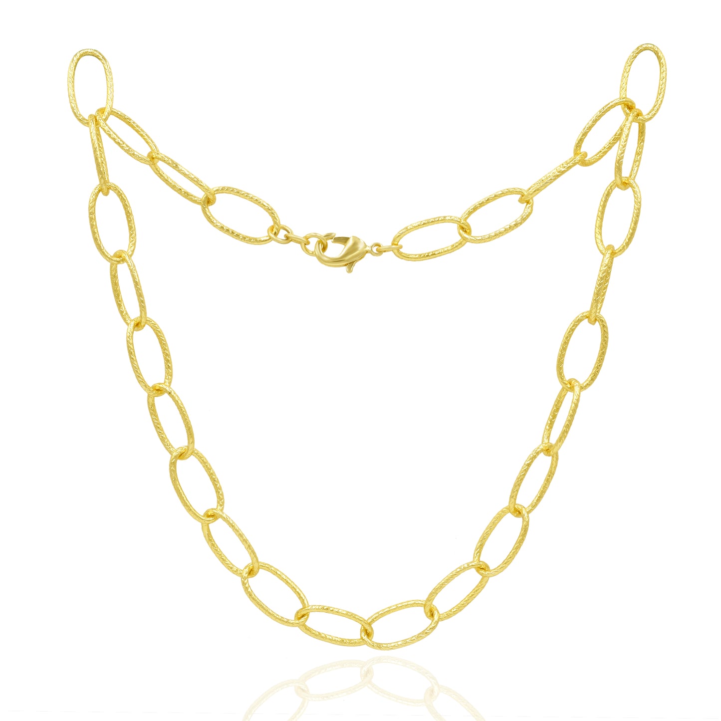 Textured Paperclip Link Chain Necklace