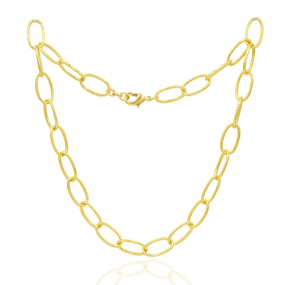 Textured Paperclip Link Chain Necklace