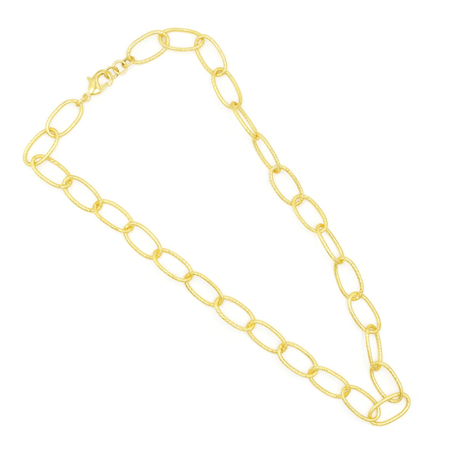 Textured Paperclip Link Chain Necklace