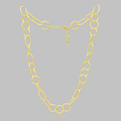 Tri Oval Ring Link Chain Necklace