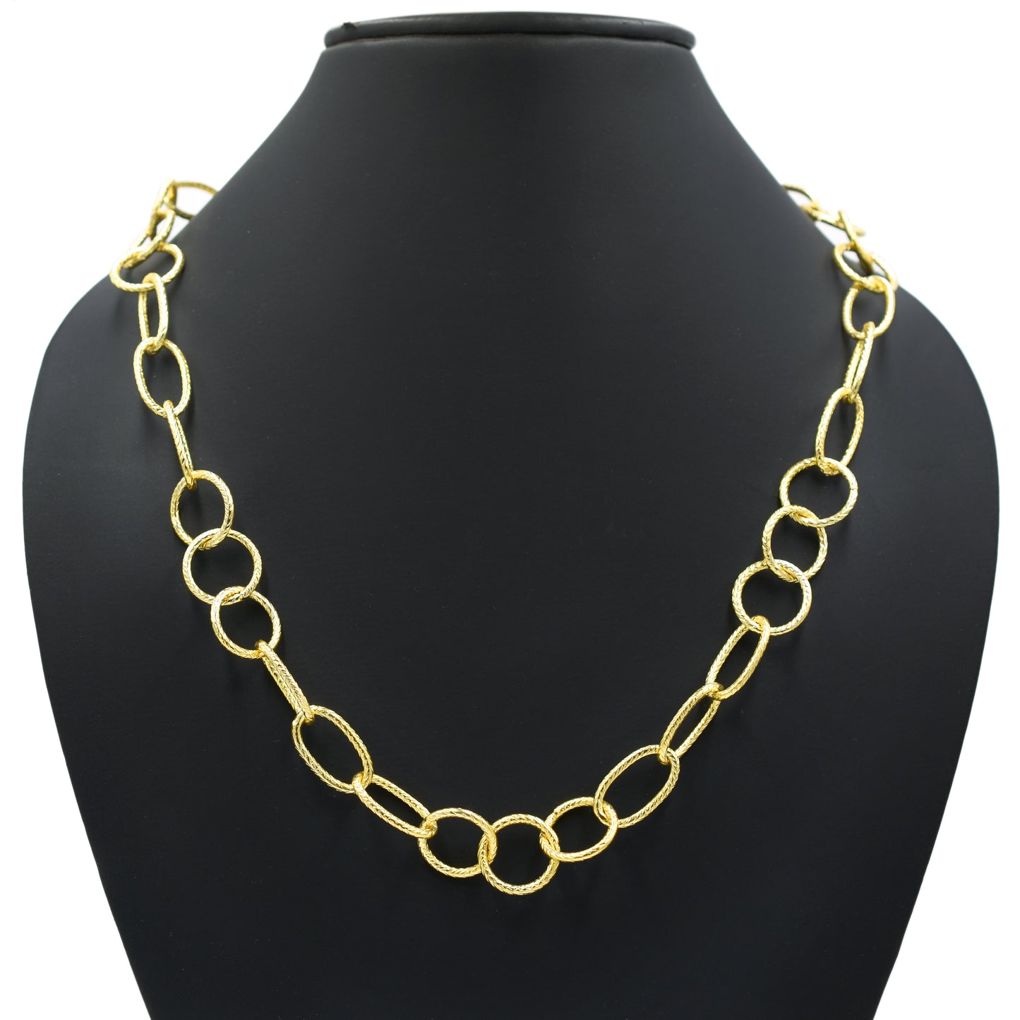 Tri Oval Ring Link Chain Necklace