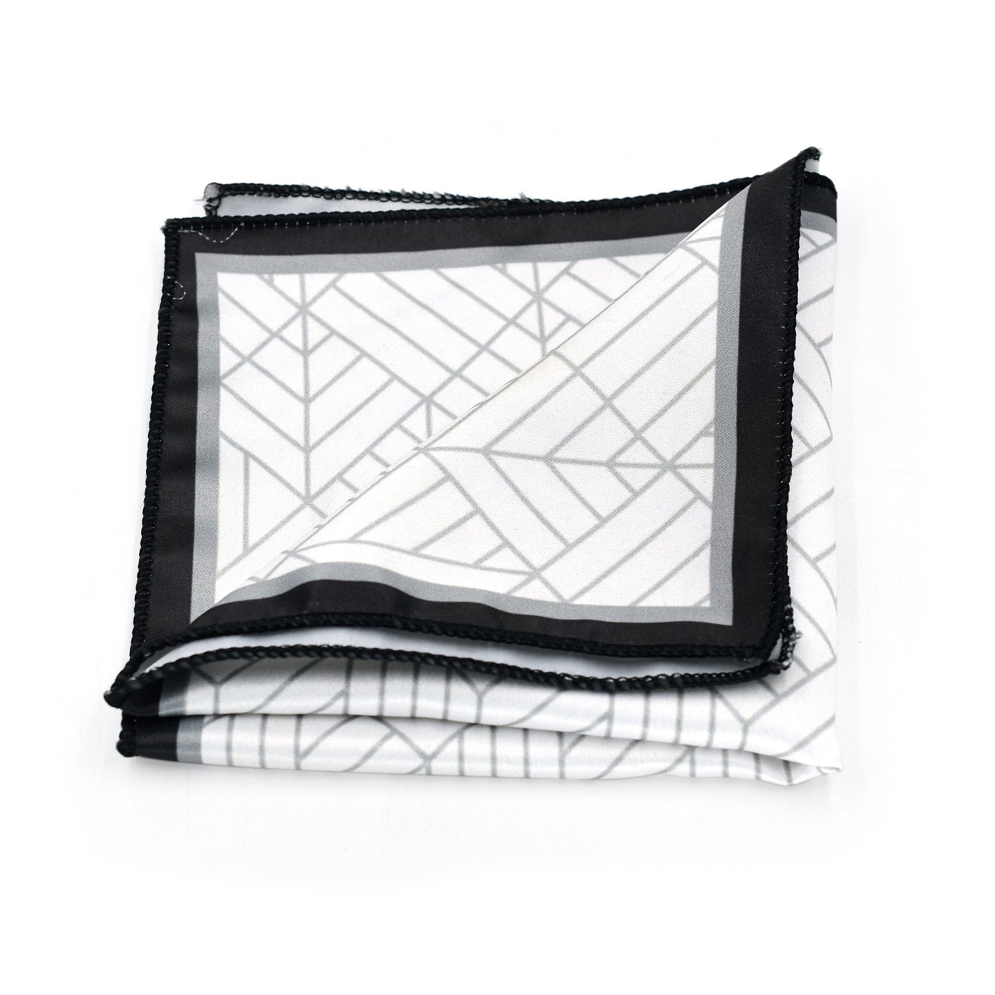 White Geometrical Pocket Squares