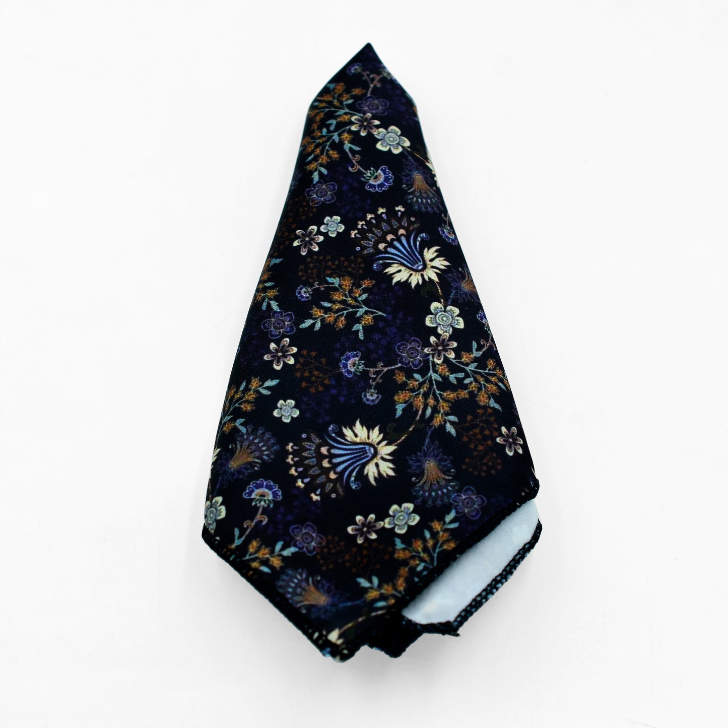 Blooming Black Pocket Square