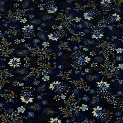 Blooming Black Pocket Square