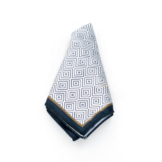 Zig Zag On White Pocket Square