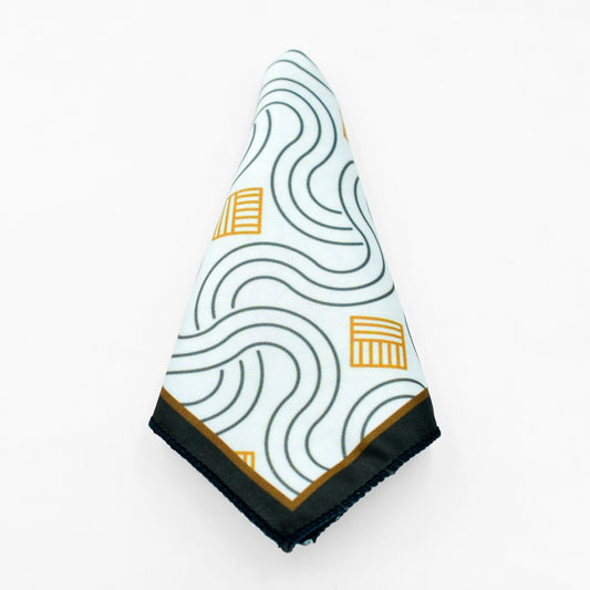 Curves On White Pocket Square