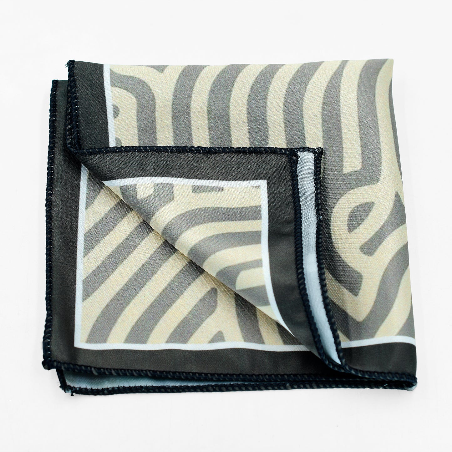 Cascading Grey Pocket Square