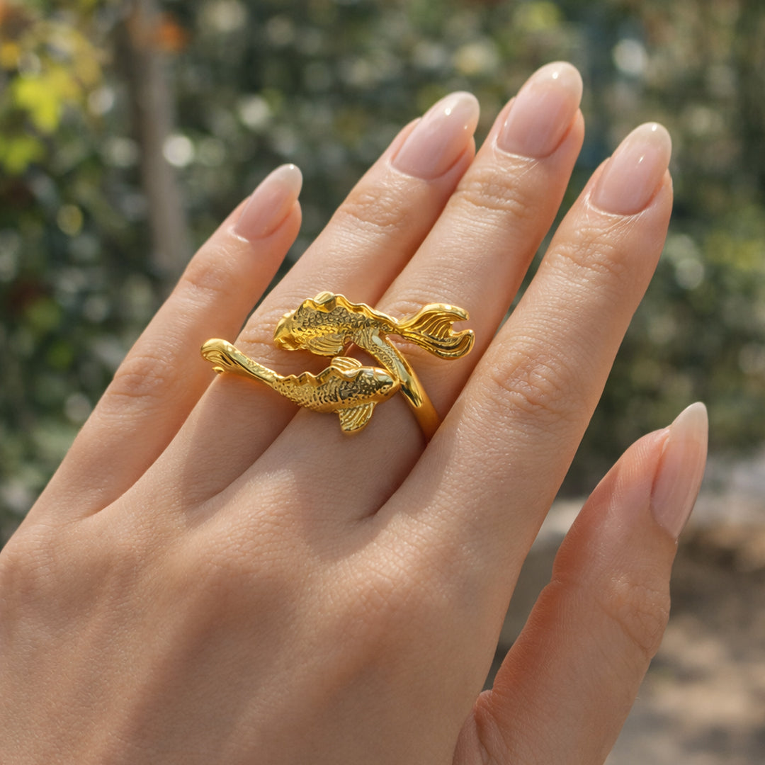 Yin Yang Koi Ring