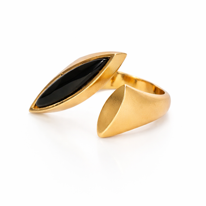 Black Onyx Marquise Ring
