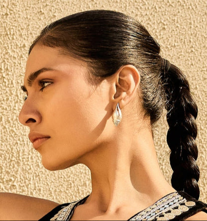 Silver Shell Stud Earrings