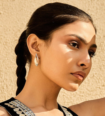 Silver Shell Stud Earrings