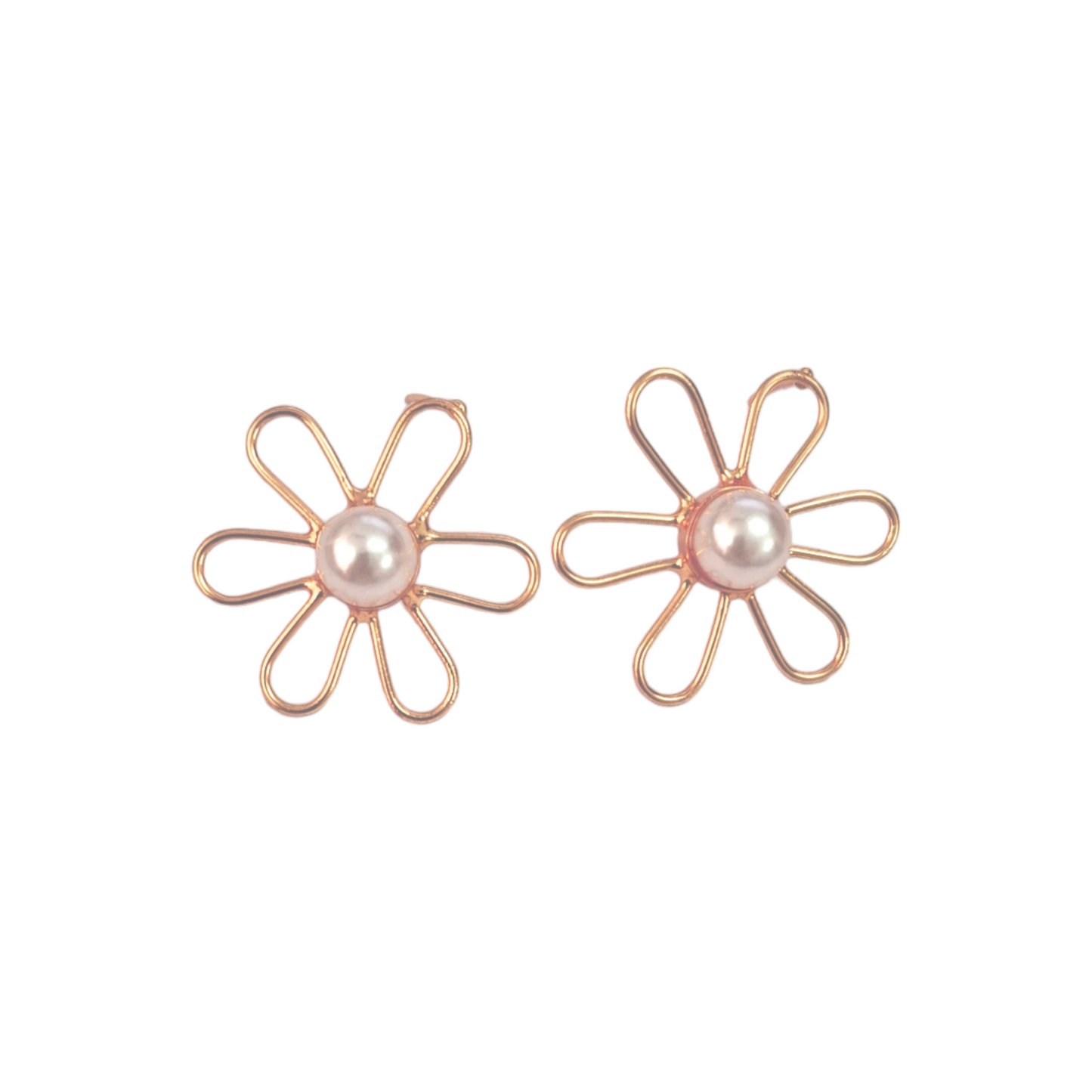 Pearl Flower Stud Earrings