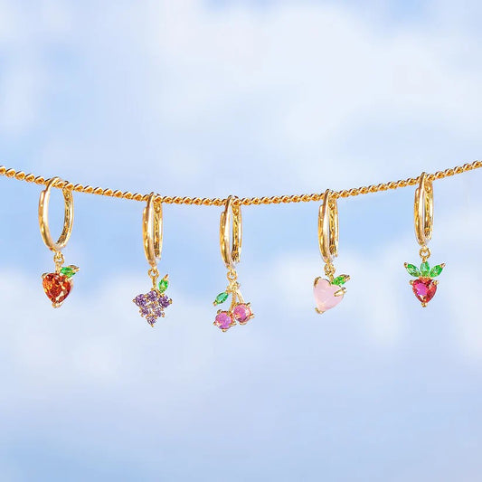 Fruit Basket Hoop Earrings