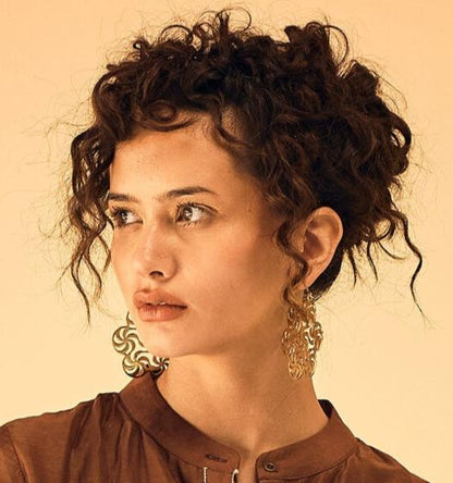 Floral Burst Hoop Earrings Premium