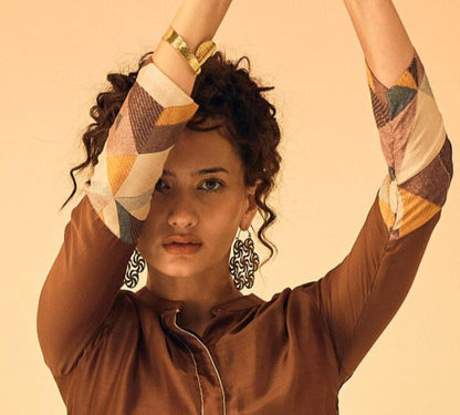 Floral Burst Hoop Earrings Premium