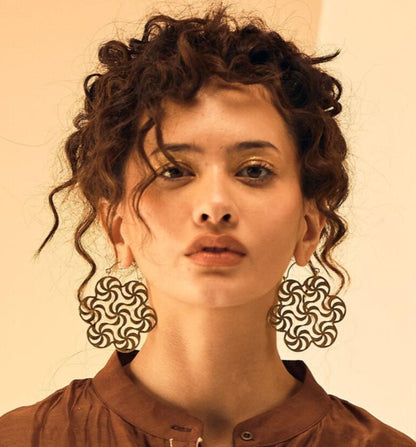 Floral Burst Hoop Earrings Premium