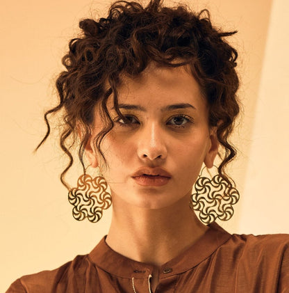 Floral Burst Hoop Earrings Premium