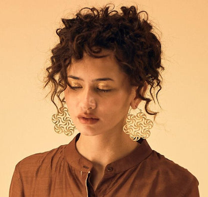 Floral Burst Hoop Earrings Premium